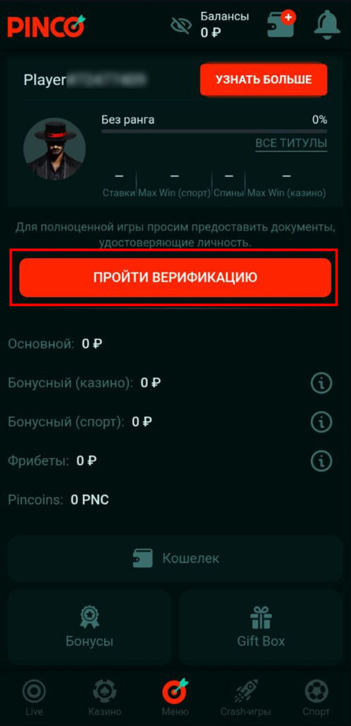 верификация Пинко верификация Пинко